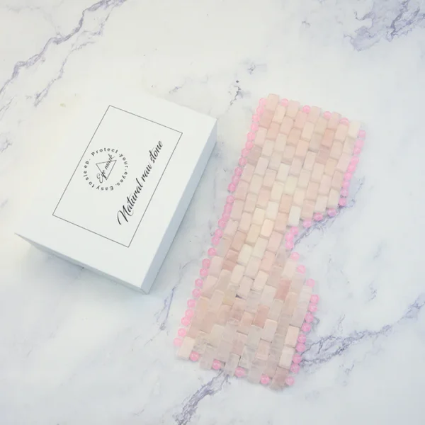 Masca de Ochi din Quartz Roz Hand-Made pentru revitalizare, refacerea pielii, indepartarea oboselii, relaxare si stare de bine - imagine 9