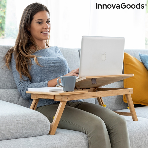 Masuta laptop LapWood® din bambus multifunctionala reglabila pliabila 12