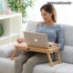 Masuta laptop LapWood Gadget Cool® din bambus multifunctionala, reglabila, pliabila - imagine 12