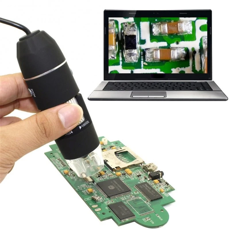 Microscop digital portabil 1600X USB foto video 8 LED uri luminozitate reglabila 40 1