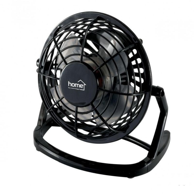 Mini ventilator de birou Home alimentare USB 2.5W diametru elice 10 cm 4 palete negru