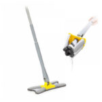 Mop cu burete din fibre cu stoarcere tip X Twop Innovagoods, rotatie de 360°, brat extensibil