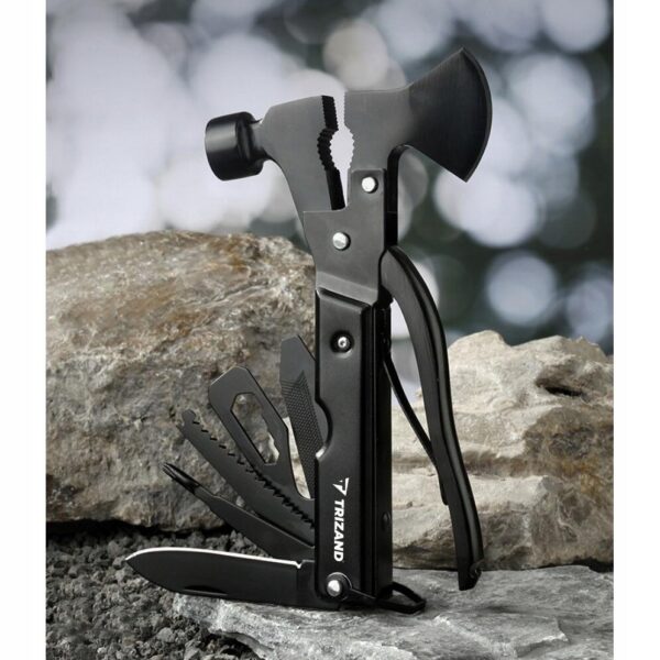Unealta, briceag multifunctional, 17 in 1, model Survival, inox, cu husa, Trizand - imagine 14