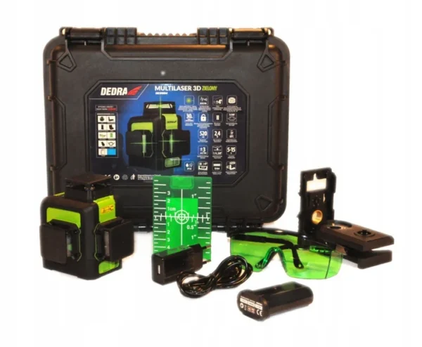 Nivela laser, 3D, verde, 30 m, Dedra - imagine 8
