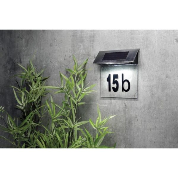 Numar de casa, lampa solara, LED, 18.5x5x19 cm - imagine 2