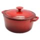 Oala de fonta emailata cu capac, rosie, 2.2 L, Perfect Home - imagine 3