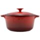 Oala de fonta emailata cu capac, rosie, 2.2 L, Perfect Home - imagine 2