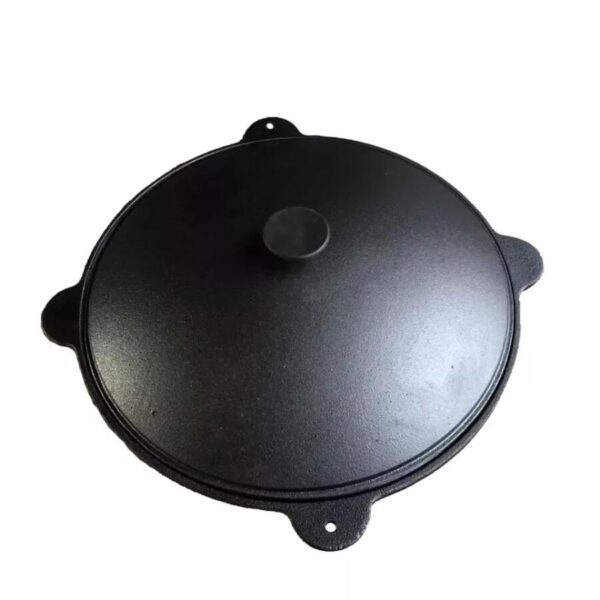 Oala de fonta tip wok, cu capac, 51.5x26 cm, Perfect Home - imagine 3
