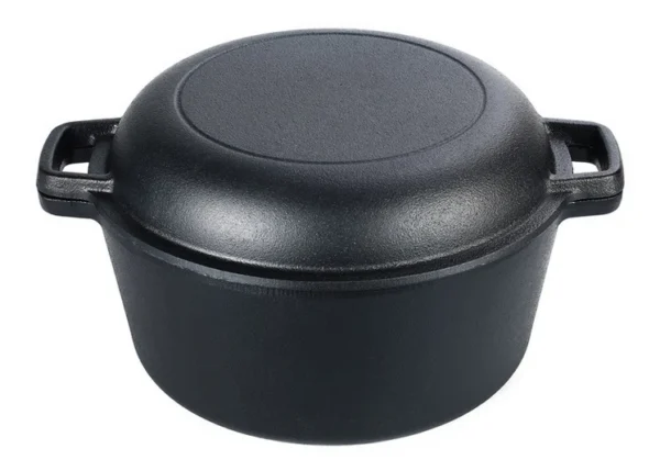 Oala de fonta cu capac, 2 in 1, 5 L, 26 cm, Perfect Home - imagine 2