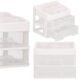 Organizator cosmetice, plastic, 3 niveluri, 2 sertare, alb, 30x25x34 cm, Springos - imagine 4