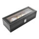 Organizator pentru ceasuri cu 6 compartimente, piele ecologica, negru - imagine 10
