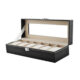 Organizator pentru ceasuri cu 6 compartimente, piele ecologica, negru - imagine 5