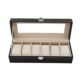 Organizator pentru ceasuri cu 6 compartimente, piele ecologica, negru - imagine 6