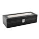 Organizator pentru ceasuri cu 6 compartimente, piele ecologica, negru - imagine 7