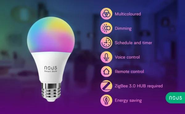 Set 4 becuri LED RGB Smart NOUS P3Z ZigBee, E27, Control din aplicatie - imagine 8