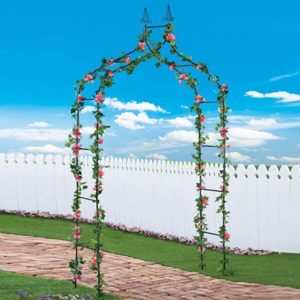 Arcada metalica, pergola, pentru gradina, ascutita, 150x37x240 cm - imagine 2
