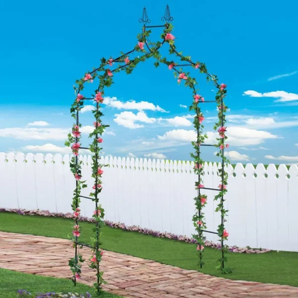 Arcada metalica, pergola, pentru gradina, ascutita, 150x37x240 cm - imagine 4
