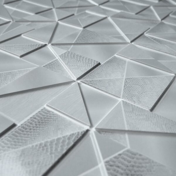 Panou decorativ, PVC, model marmura 3D, abstract, nuante gri, 96x48.5 cm  - imagine 3
