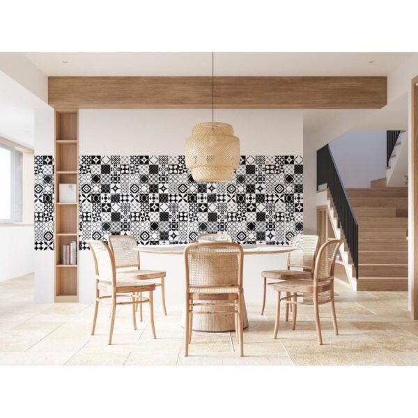 Panou decorativ, PVC, model mozaic, alb si negru, 96x48.5cm - imagine 5