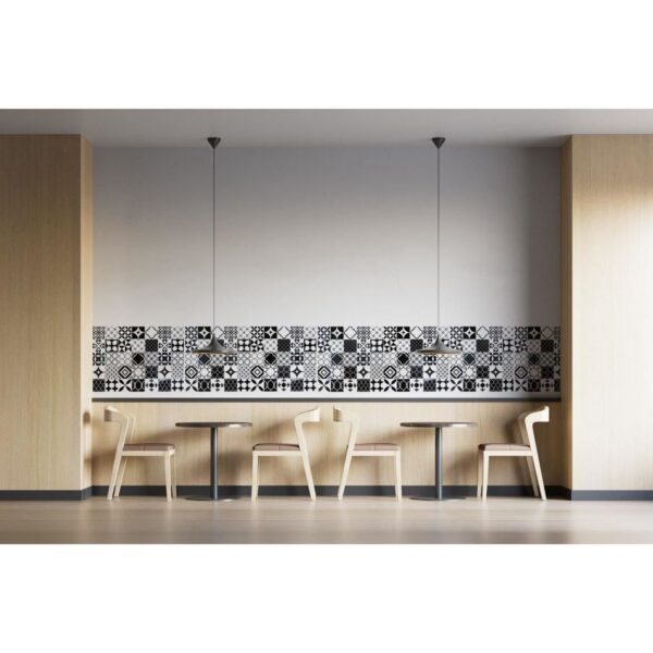 Panou decorativ, PVC, model mozaic, alb si negru, 96x48.5cm - imagine 4