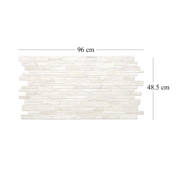 Panou decorativ, PVC, model piatra 3D, nuante crem, 96x48.5 cm - imagine 5