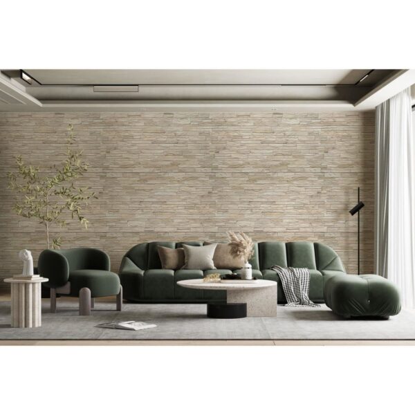 Panou decorativ, PVC, model piatra 3D, nuante crem, 96x48.5 cm - imagine 4