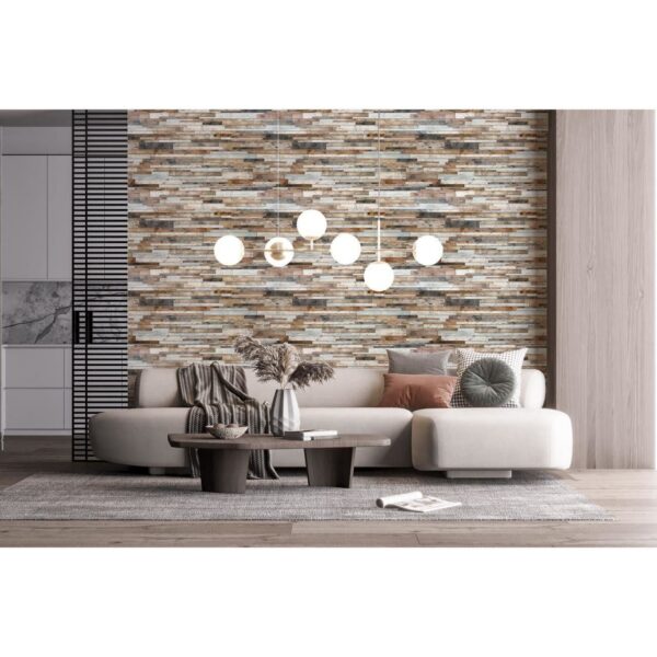 Panou decorativ, PVC, model piatra 3D, nuante maro si negru, 96x48.5cm - imagine 4