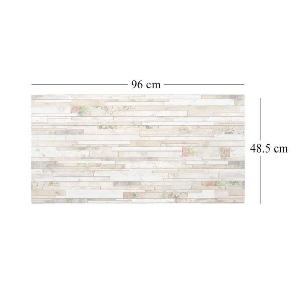 Panou decorativ, PVC, model piatra 3D, flori roz, 96x48.5cm - imagine 4