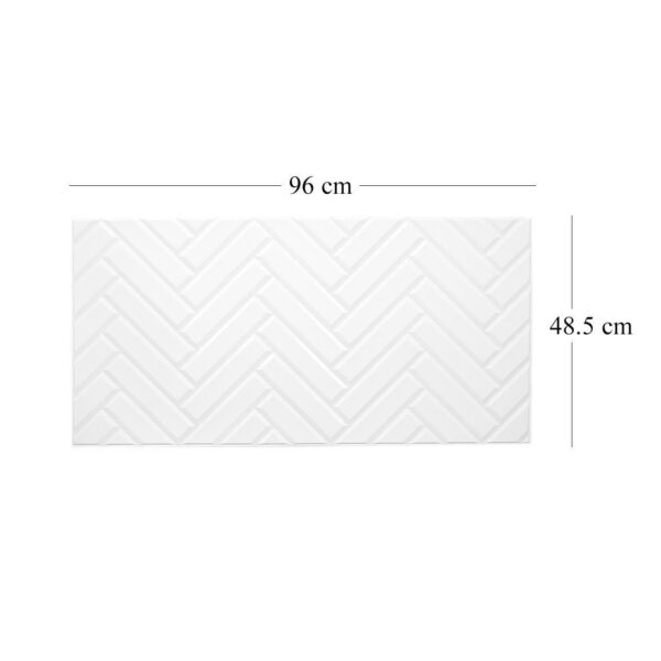 Panou decorativ, PVC, model zig-zag 3D, alb, 96x48.5cm - imagine 3