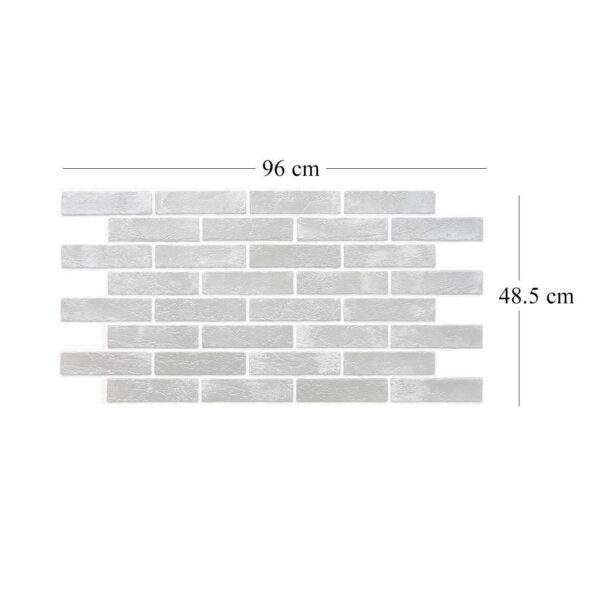 Panou decorativ, PVC, model caramida 3D, negru, 96x48.5cm - imagine 4