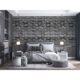 Panou decorativ, PVC, model caramida 3D, negru, 96x48.5cm - imagine 3