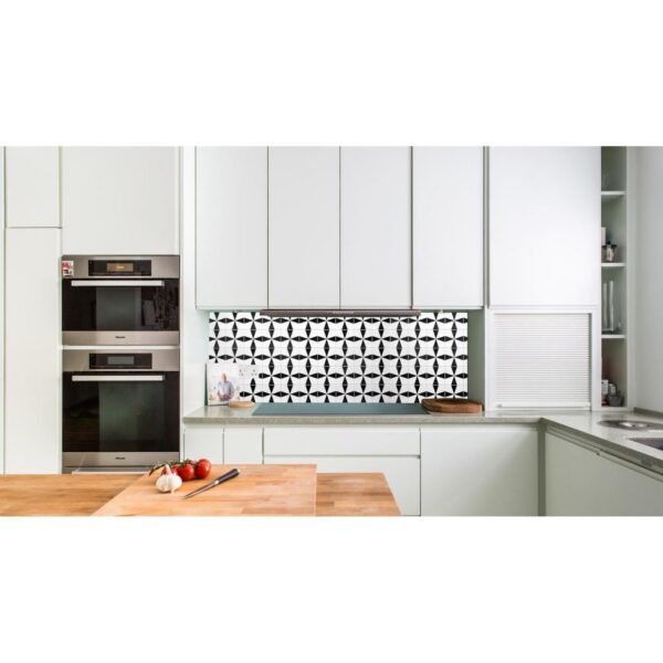 Panou decorativ, PVC, model marmura, abstract, alb si negru, 96x48.5cm - imagine 4