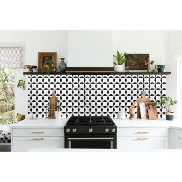 Panou decorativ, PVC, model marmura, abstract, alb si negru, 96x48.5cm - imagine 3