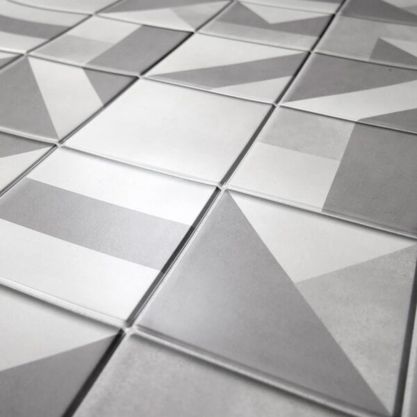 Panou decorativ, PVC, model marmura, geometric, alb si gri, 96x48.5cm - imagine 6