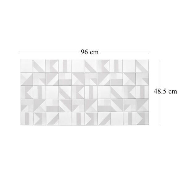 Panou decorativ, PVC, model marmura, geometric, alb si gri, 96x48.5cm - imagine 5