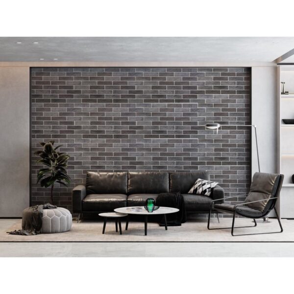 Panou decorativ, PVC, model caramida 3D, nuante cenusiu inchis, 96x48.5cm - imagine 5