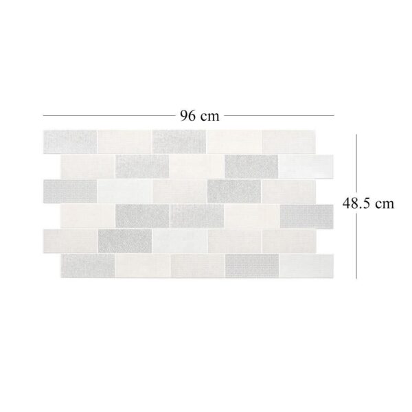 Panou decorativ, PVC, model textil 3D, nuante gri pastel, 96x48.5cm - imagine 4