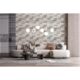 Panou decorativ, PVC, model textil 3D, nuante gri pastel, 96x48.5cm - imagine 3