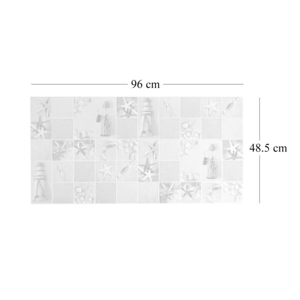 Panou decorativ, PVC, model exotic, albastru si bej, 96x48.5cm - imagine 2