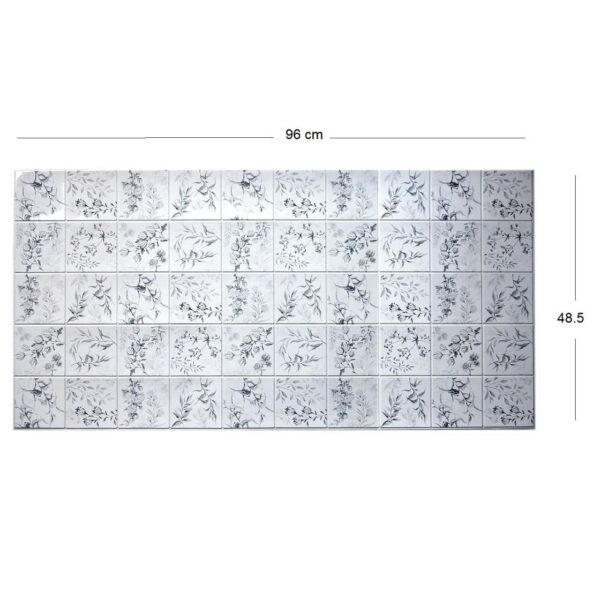 Panou decorativ, PVC, model flori de camp, gri, 96x48.5 cm - imagine 4