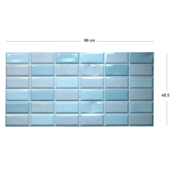 Panou decorativ, PVC, model caramida 3D, albastru, 96x48.5 cm - imagine 4