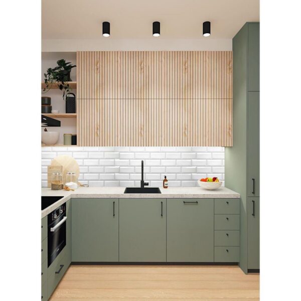 Panou decorativ, PVC, model caramida 3D, gri, 96x48.5 cm - imagine 3