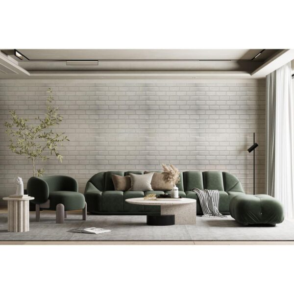 Panou decorativ, PVC, model caramida 3D, gri, 96x48.5 cm - imagine 2