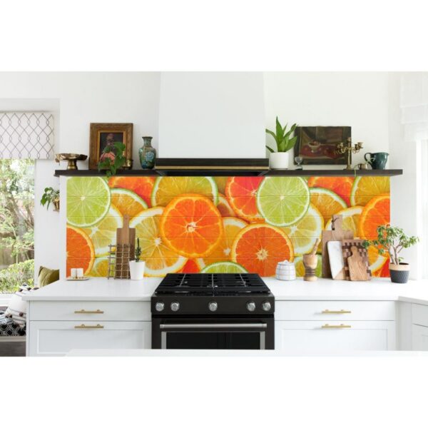 Panou decorativ, PVC, model citrice, portocaliu, 96x48.5cm - imagine 3