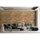 Panou decorativ, PVC, model piatra 3D, nuante bej-maro, 96x48.5cm - imagine 3