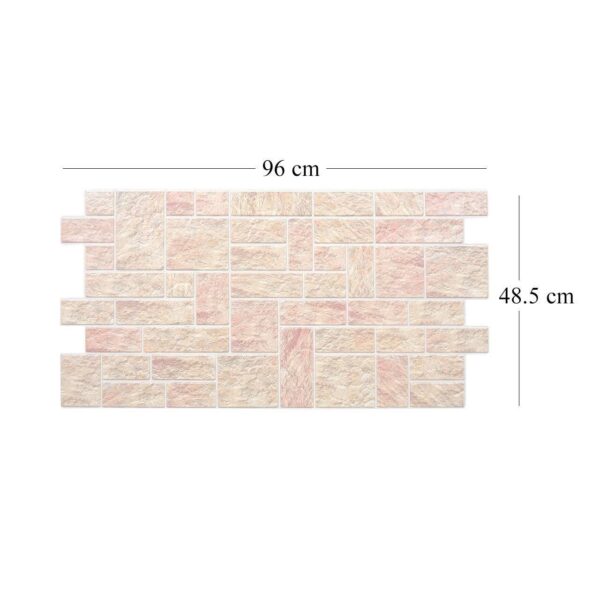 Panou decorativ, PVC, model piatra 3D, nuante maro rosiatic, 96x48.5 cm - imagine 3