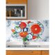 Panou decorativ, PVC, model portocale, alb si portocaliu, 96x48.5 cm - imagine 4