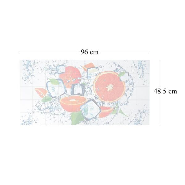 Panou decorativ, PVC, model portocale, alb si portocaliu, 96x48.5 cm - imagine 2