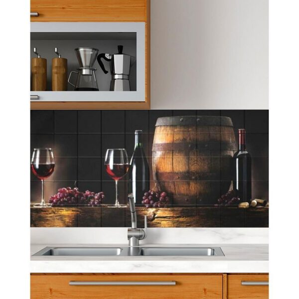 Panou decorativ, PVC, model vin, maro si negru, 96x48.5 cm - imagine 6