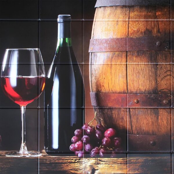Panou decorativ, PVC, model vin, maro si negru, 96x48.5 cm - imagine 5